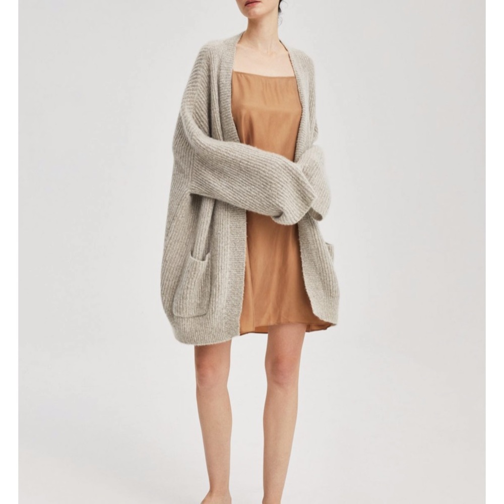 Cashmere Rib-Knit Cardigan